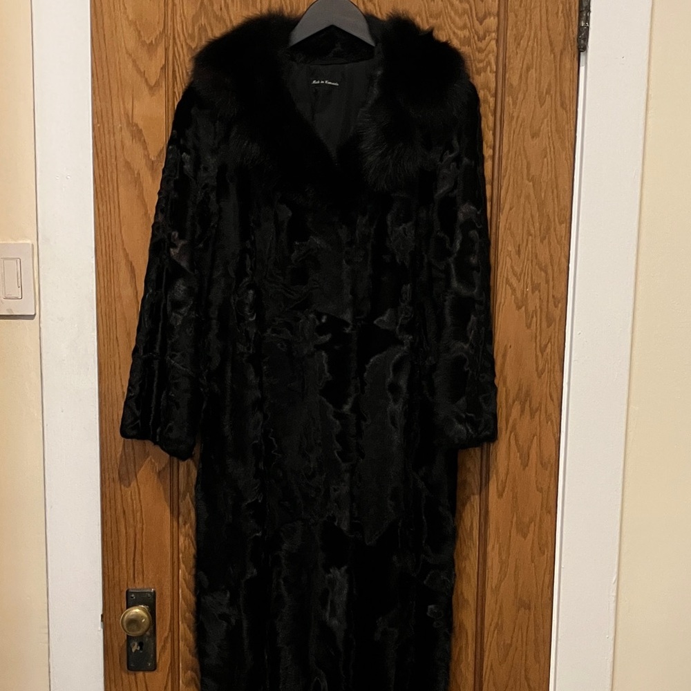 Vintage Black Persian Lamb Fur Coat - Women